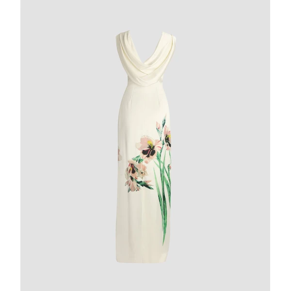 Erdem Floral Duchess Drape Gown - Dresses - British Romantic Luxury at Luxury Shoes 
