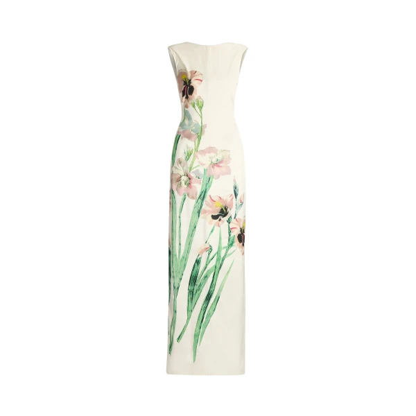 Erdem Floral Duchess Drape Gown - Dresses - British Romantic Luxury at Luxury Shoes 