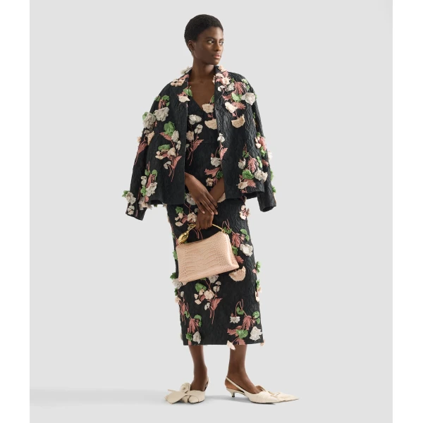 Erdem Floral Embroidered Cloque Jacket - Jackets - British Romantic Luxury at Luxury Shoes 