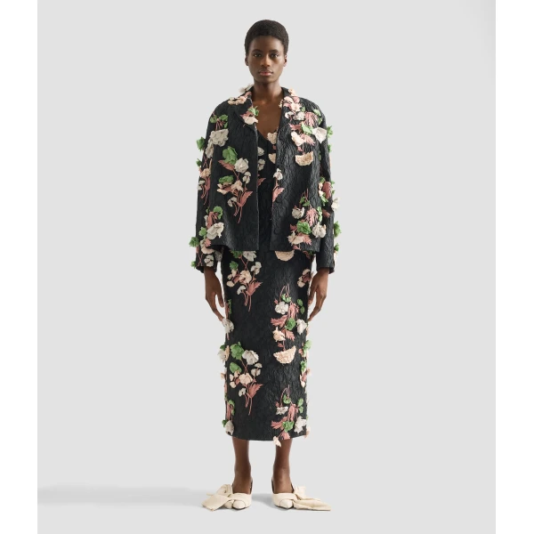 Erdem Floral Embroidered Cloque Jacket - Jackets - British Romantic Luxury at Luxury Shoes 