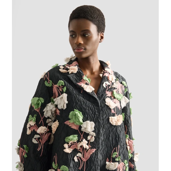 Erdem Floral Embroidered Cloque Jacket - Jackets - British Romantic Luxury at Luxury Shoes 
