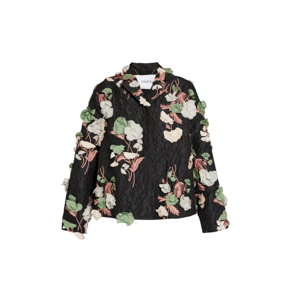 Erdem Floral Embroidered Cloque Jacket - Jackets - British Romantic Luxury at Luxury Shoes 