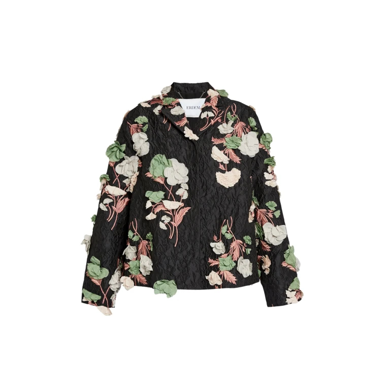 Erdem Floral Embroidered Cloque Jacket - Jackets - British Romantic Luxury at Luxury Shoes 