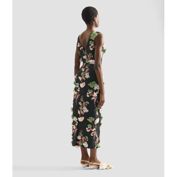 Erdem Floral Embroidered Cloque Sleeveless Midi Dress - Dresses - British Romantic Luxury at Luxury Shoes 