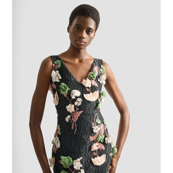 Erdem Floral Embroidered Cloque Sleeveless Midi Dress - Dresses - British Romantic Luxury at Luxury Shoes 