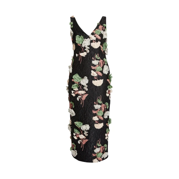Erdem Floral Embroidered Cloque Sleeveless Midi Dress - Dresses - British Romantic Luxury at Luxury Shoes 