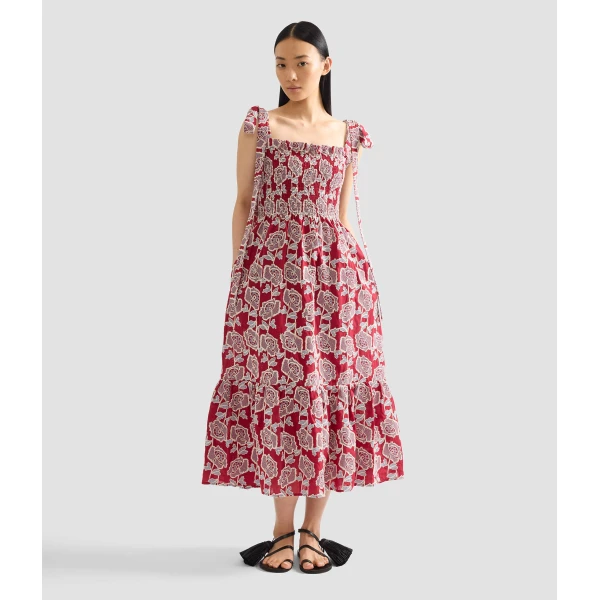 Erdem Floral Embroidered Cotton Sleeveless Midi Dress - Dresses - British Romantic Luxury at Luxury Shoes 