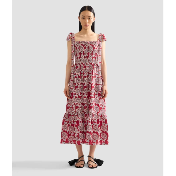 Erdem Floral Embroidered Cotton Sleeveless Midi Dress - Dresses - British Romantic Luxury at Luxury Shoes 