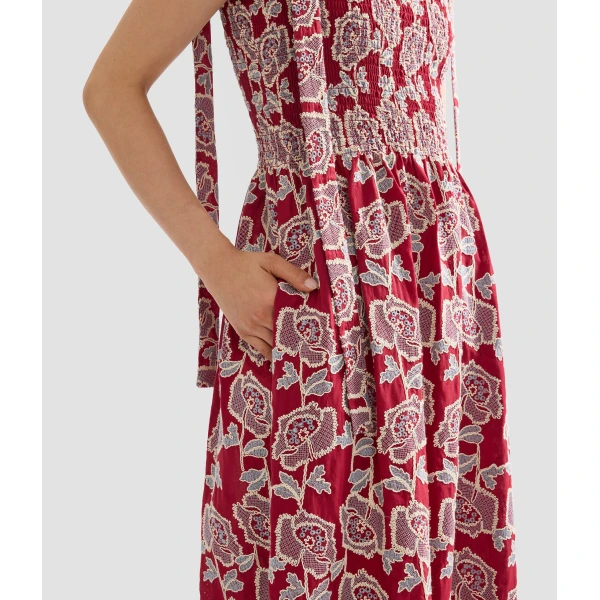 Erdem Floral Embroidered Cotton Sleeveless Midi Dress - Dresses - British Romantic Luxury at Luxury Shoes 