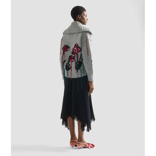 Erdem Floral Embroidered Knit Cardigan - Knitwear - British Romantic Luxury at Luxury Shoes 