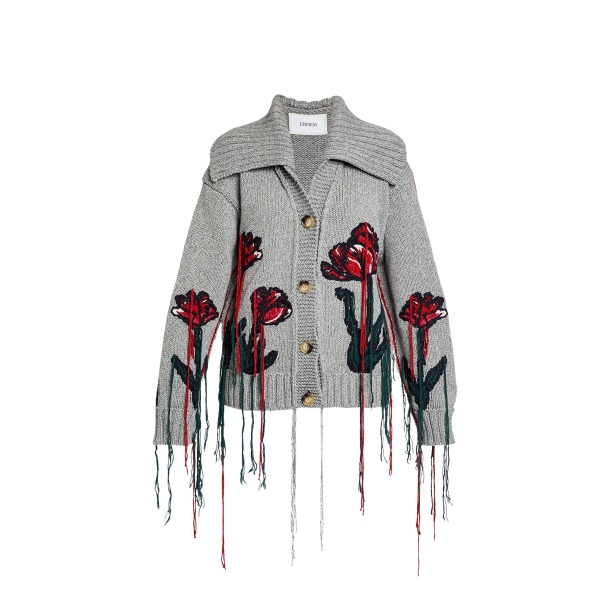 Erdem Floral Embroidered Knit Cardigan - Knitwear - British Romantic Luxury at Luxury Shoes 
