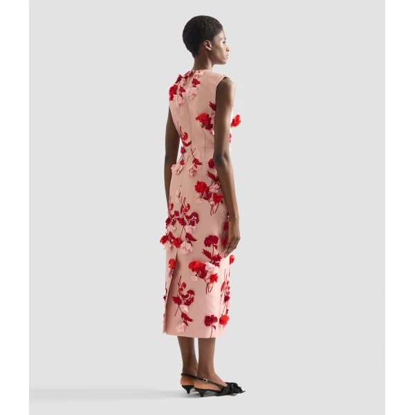 Erdem Floral Embroidered Mikado Sleeveless Midi Dress - Dresses - British Romantic Luxury at Luxury Shoes 
