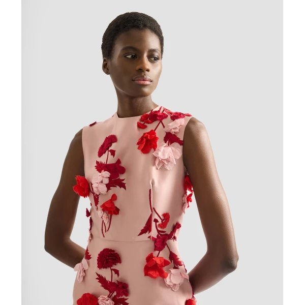 Erdem Floral Embroidered Mikado Sleeveless Midi Dress - Dresses - British Romantic Luxury at Luxury Shoes 
