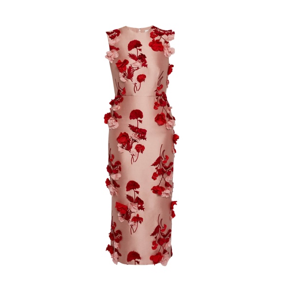 Erdem Floral Embroidered Mikado Sleeveless Midi Dress - Dresses - British Romantic Luxury at Luxury Shoes 