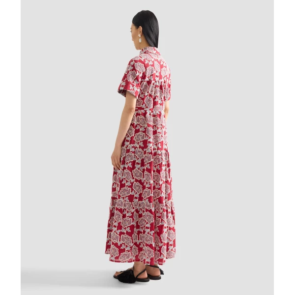 Erdem Floral Embroidered Tiered Midi Dress - Dresses - British Romantic Luxury at Luxury Shoes 