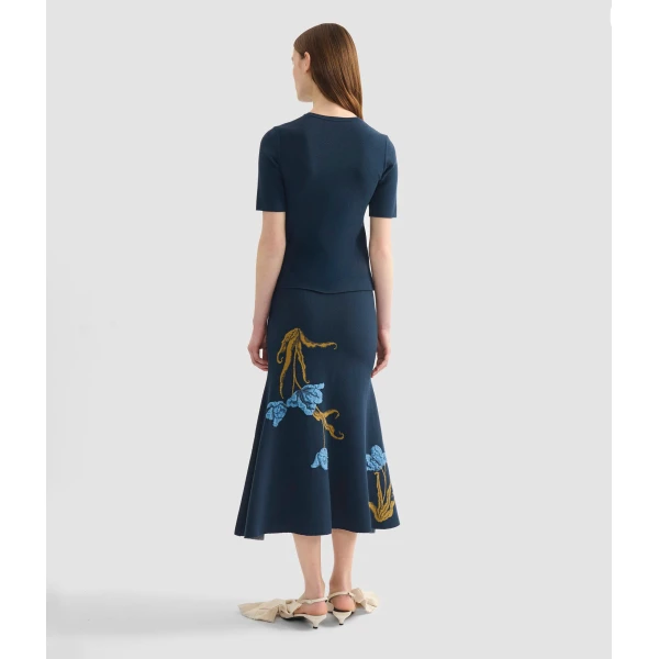 Erdem Floral Jacquard A Line Knit Skirt - Skirts - British Romantic Luxury at Luxury Shoes 