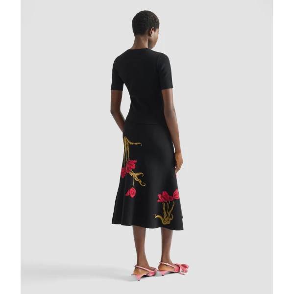 Erdem Floral Jacquard A Line Knit Skirt - Skirts - British Romantic Luxury at Luxury Shoes 