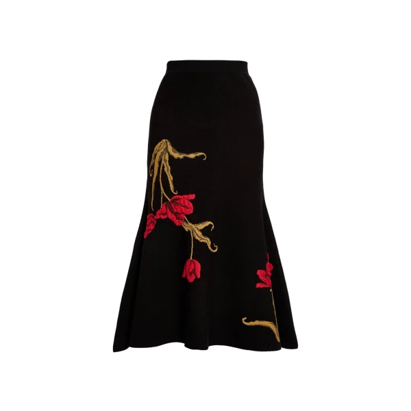 Erdem Floral Jacquard A Line Knit Skirt - Skirts - British Romantic Luxury at Luxury Shoes 