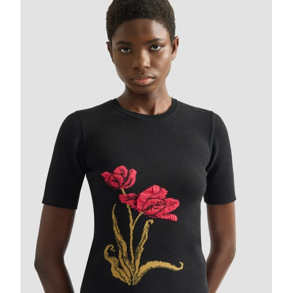 Erdem Floral Jacquard Knit Jumper - Knitwear - British Romantic Luxury at Luxury Shoes 