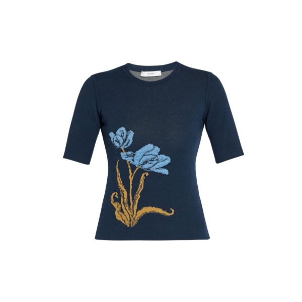 Erdem Floral Jacquard Knit Jumper - Knitwear - British Romantic Luxury at Luxury Shoes 