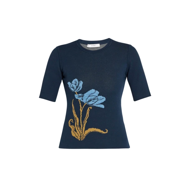 Erdem Floral Jacquard Knit Jumper - Knitwear - British Romantic Luxury at Luxury Shoes 