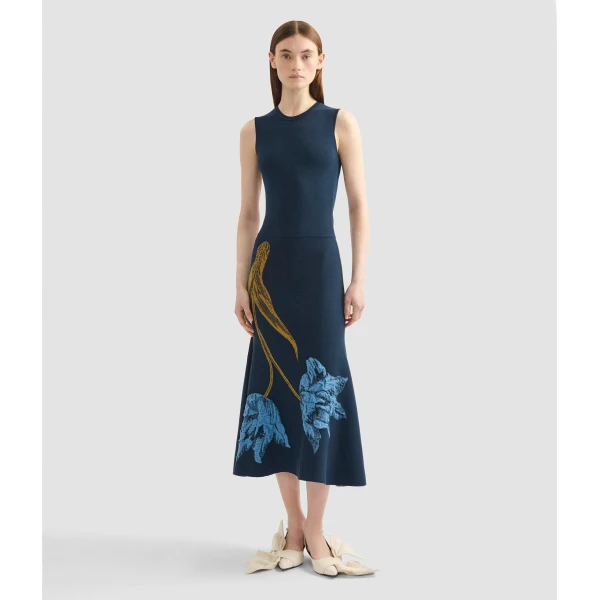 Erdem Floral Jacquard Sleeveless Knit Dress - Dresses - British Romantic Luxury at Luxury Shoes 