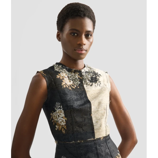 Erdem Floral Jacquard Sleeveless Midi Dress - Dresses - British Romantic Luxury at Luxury Shoes 