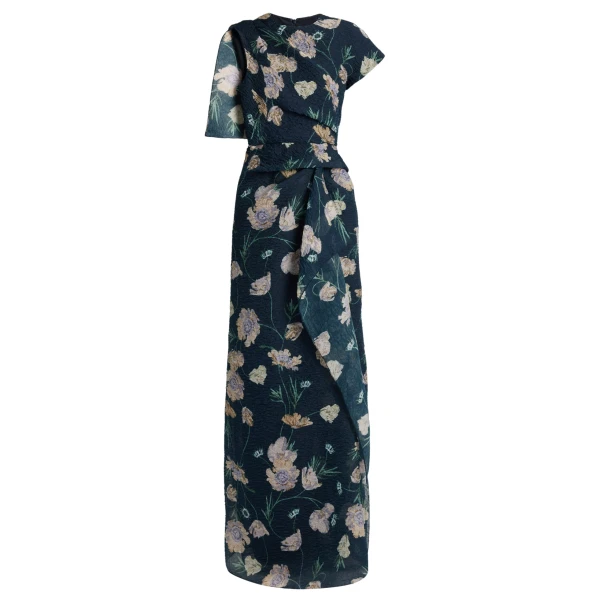 Erdem Floral Organza Cloque Asymmetric Gown - Dresses - British Romantic Luxury at Luxury Shoes 