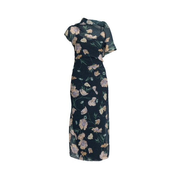 Erdem Floral Organza Cloque Asymmetric Midi Dress - Dresses - British Romantic Luxury at Luxury Shoes 