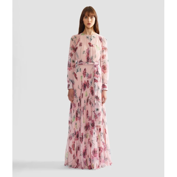 Erdem Floral Pleatable Voile Long Sleeve Gown - Dresses - British Romantic Luxury at Luxury Shoes 