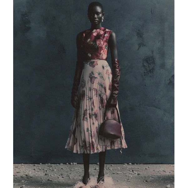 Erdem Floral Textured Satin Crop Top - Tops - British Romantic Luxury at Luxury Shoes 
