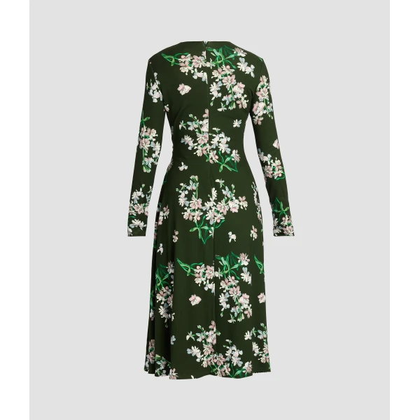 Erdem Floral Ponte Long Sleeve Midi Dress - Dresses - British Romantic Luxury at Luxury Shoes 