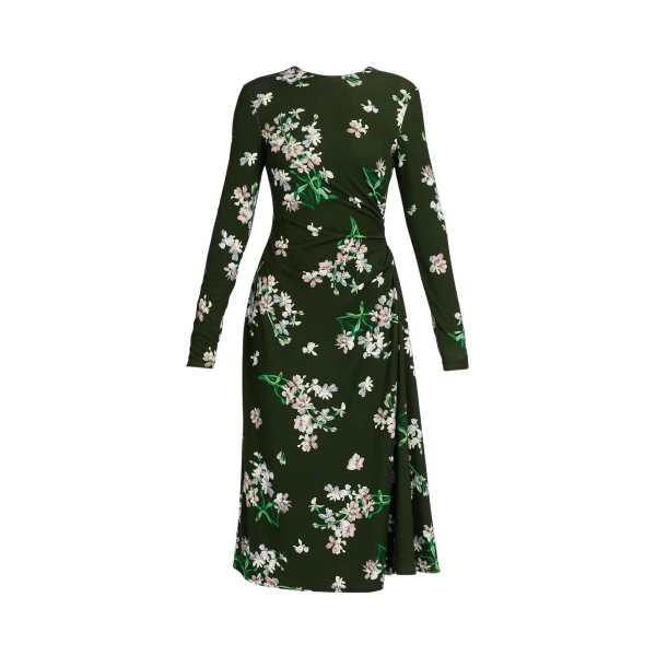 Erdem Floral Ponte Long Sleeve Midi Dress - Dresses - British Romantic Luxury at Luxury Shoes 