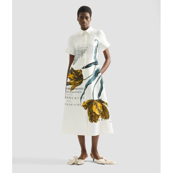 Erdem Floral Print Cotton Faille Midi Dress - Dresses - British Romantic Luxury at Luxury Shoes 