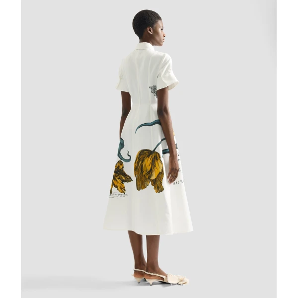 Erdem Floral Print Cotton Faille Midi Dress - Dresses - British Romantic Luxury at Luxury Shoes 