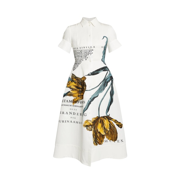 Erdem Floral Print Cotton Faille Midi Dress - Dresses - British Romantic Luxury at Luxury Shoes 