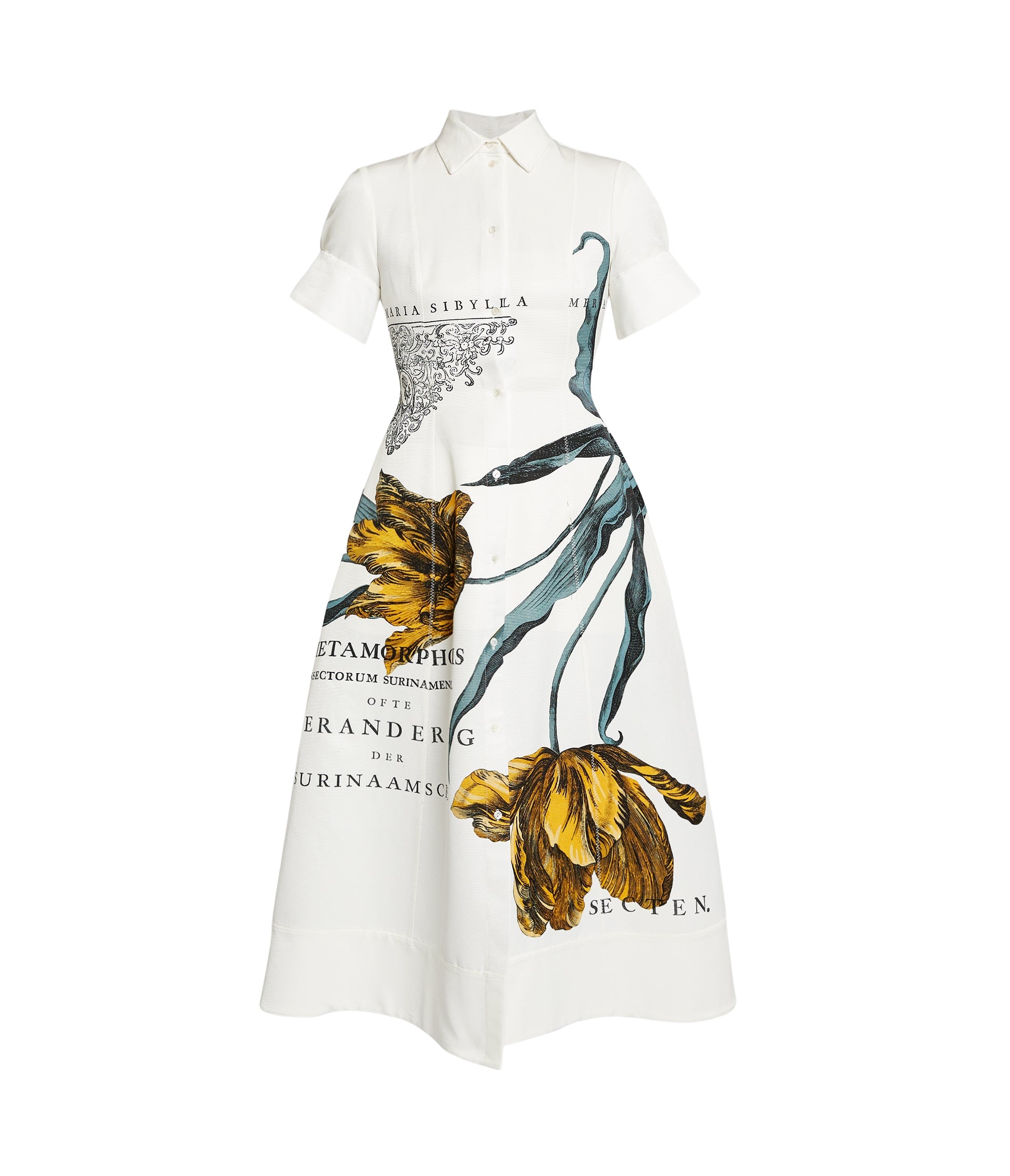 Erdem Floral Print Cotton Faille Midi Dress - Dresses - British Romantic Luxury at Luxury Shoes 
