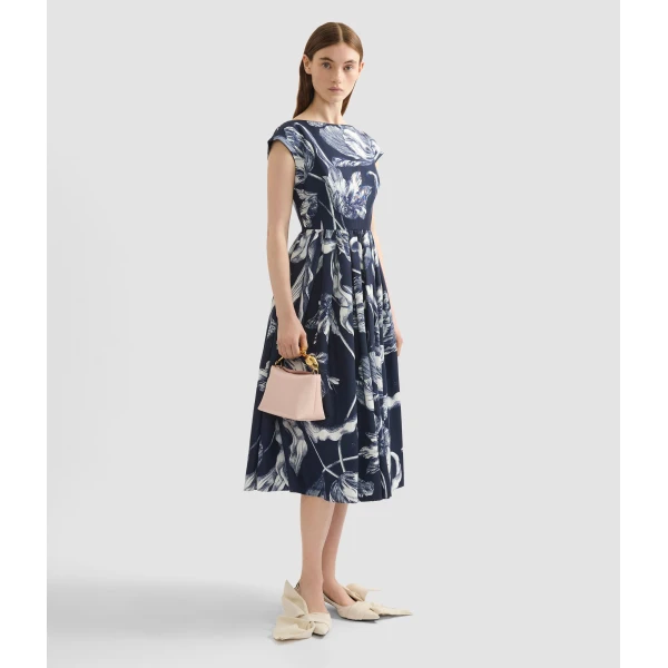 Erdem Floral Print Cotton Faille Sleeveless Midi Dress - Dresses - British Romantic Luxury at Luxury Shoes 