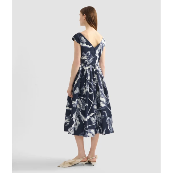 Erdem Floral Print Cotton Faille Sleeveless Midi Dress - Dresses - British Romantic Luxury at Luxury Shoes 