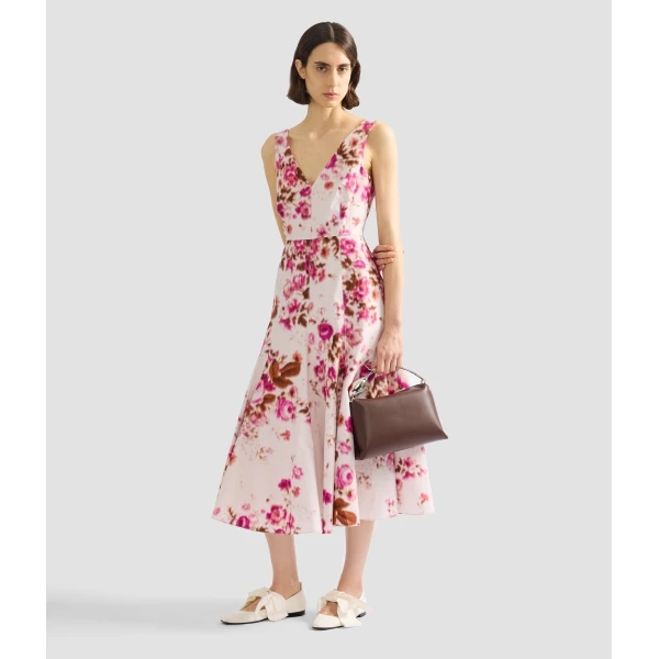 Erdem Floral Print Cotton Fit And Flared Midi Dress - Dresses - British Romantic Luxury at Luxury Shoes 