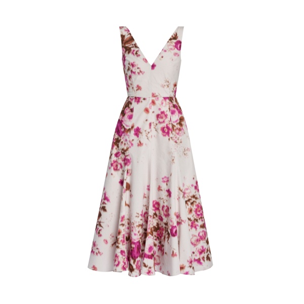 Erdem Floral Print Cotton Fit And Flared Midi Dress - Dresses - British Romantic Luxury at Luxury Shoes 