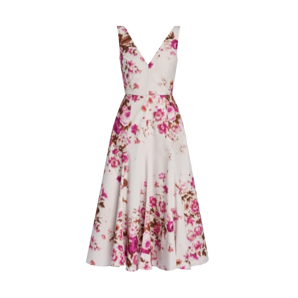 Erdem Floral Print Cotton Fit And Flared Midi Dress - Dresses - British Romantic Luxury at Luxury Shoes 