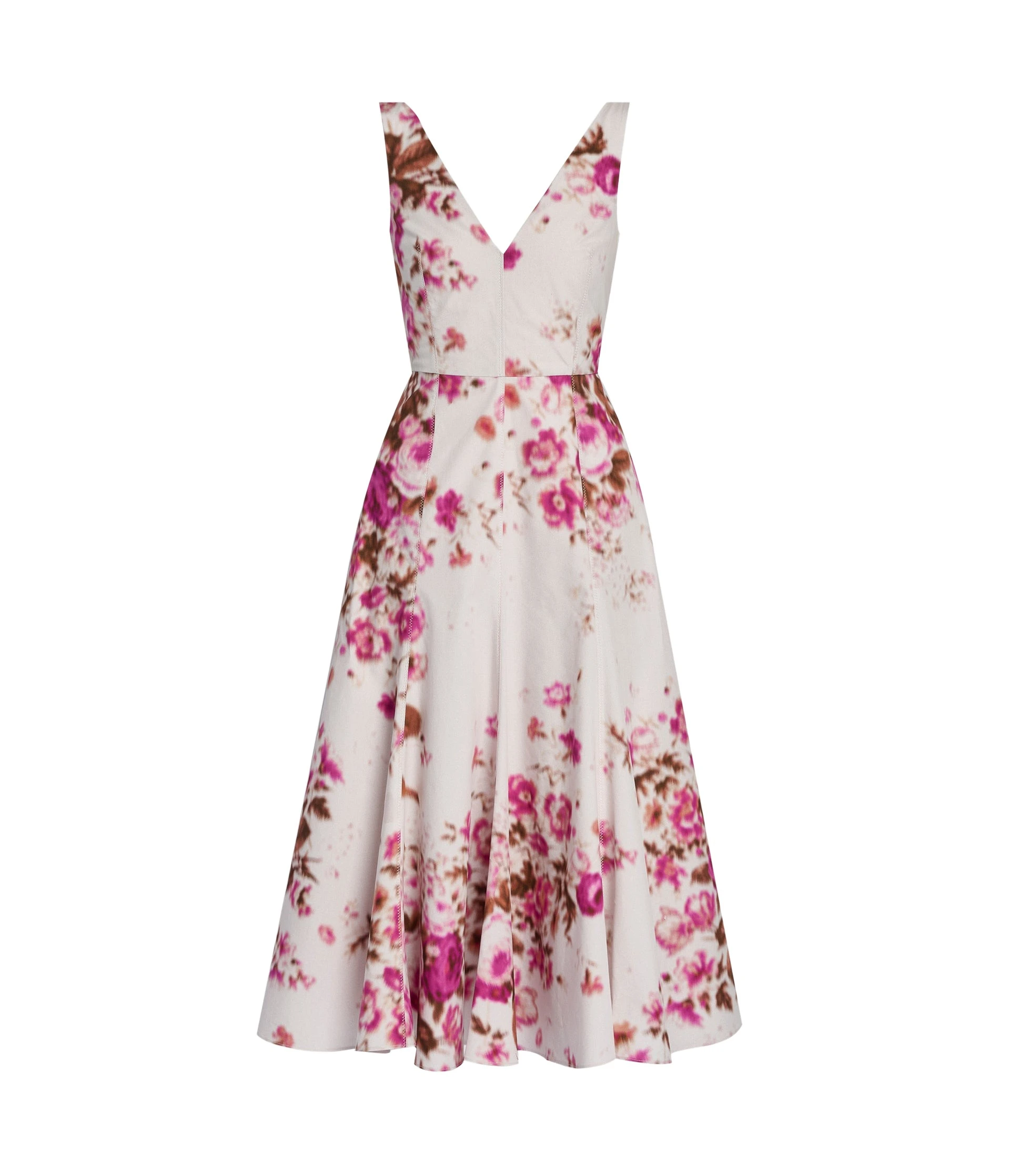 Erdem-Floral-Print-Cotton-Fit-And-Flared-Midi-Dress-coveti-262153_nobg Erdem Floral Print Cotton Fit And Flared Midi Dress - Dresses - British Romantic Luxury at Luxury Shoes
