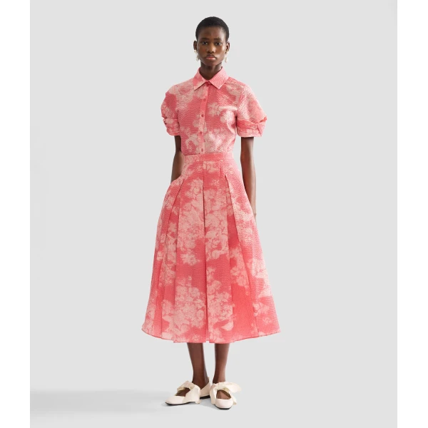 Erdem Floral Print Cotton Midi Full Skirt, view 2