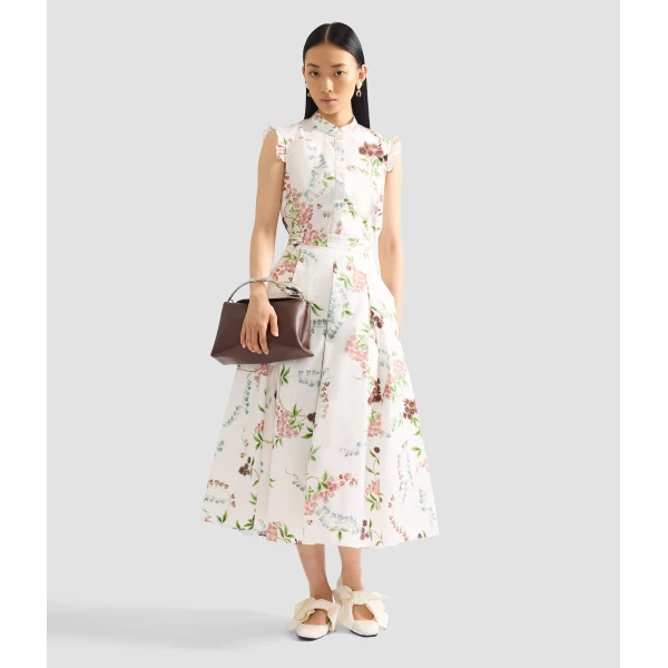 Erdem Floral Print Cotton Midi Full Skirt - Skirts - British Romantic Luxury at Luxury Shoes 