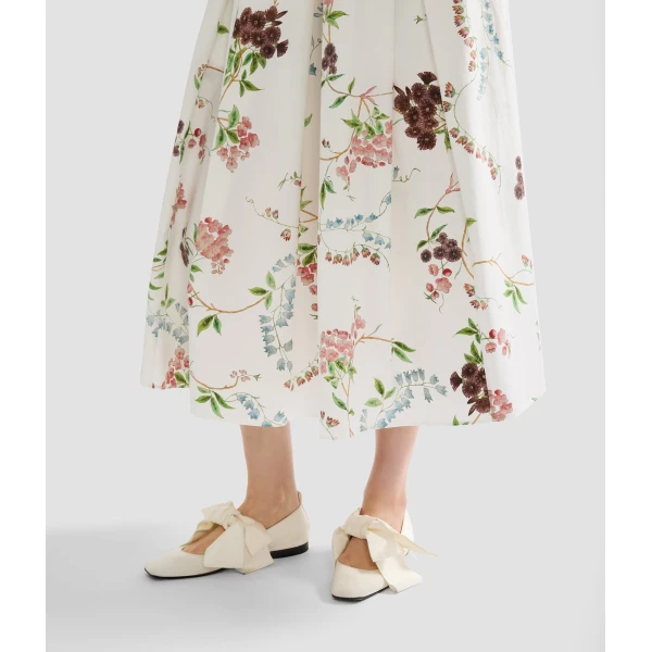 Erdem Floral Print Cotton Midi Full Skirt - Skirts - British Romantic Luxury at Luxury Shoes 