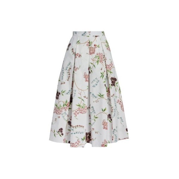Erdem Floral Print Cotton Midi Full Skirt - Skirts - British Romantic Luxury at Luxury Shoes 