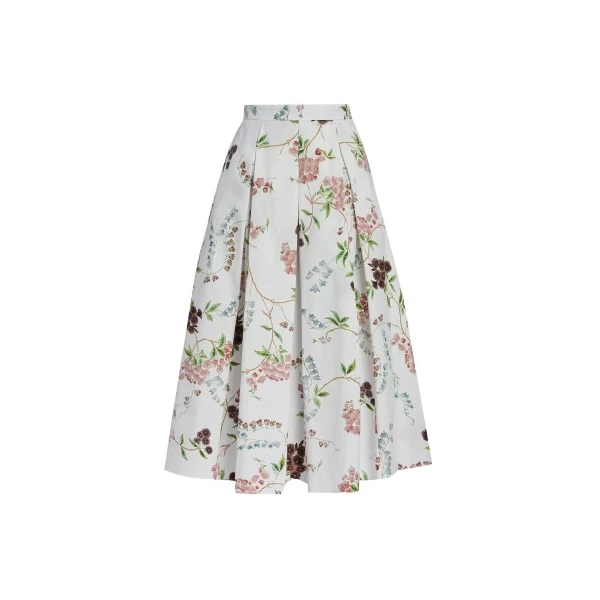 Erdem Floral Print Cotton Midi Full Skirt - Skirts - British Romantic Luxury at Luxury Shoes 