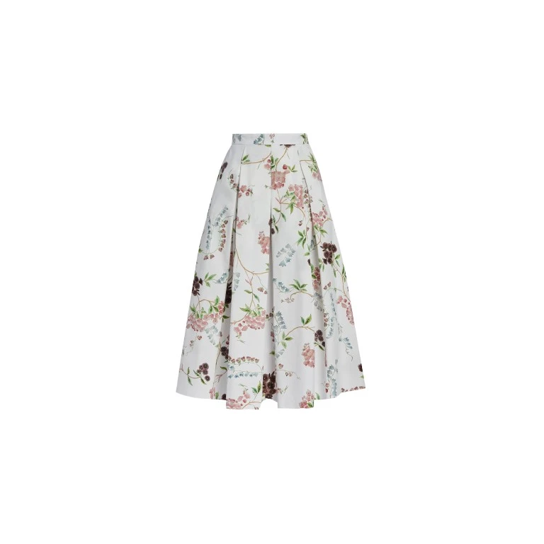 Erdem Floral Print Cotton Midi Full Skirt - Skirts - British Romantic Luxury at Luxury Shoes 