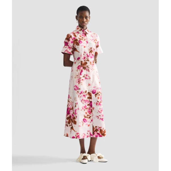 Erdem Floral Print Cotton Midi Shirt Dress - Dresses - British Romantic Luxury at Luxury Shoes 